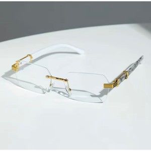 Clear Rectangle Lens Glasses For Women Men Metal Hinge Graphic Temple Glasses